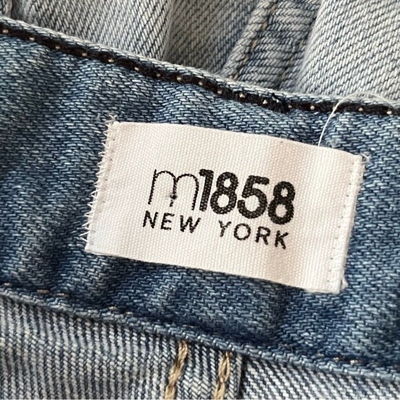 M1858 Frida Jeans Contrast Panel High Rise Straight Leg Denim Size 8 Distressed - Picture 7 of 8